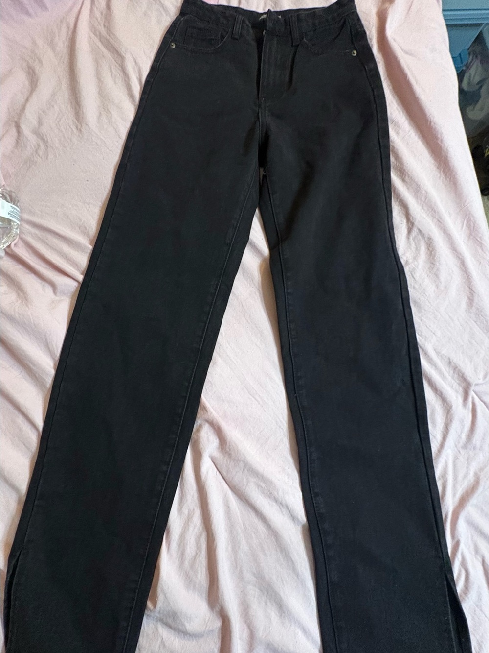 PrettyLittleThing Black Straight Leg Jeans